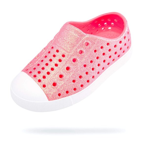Native Girl's Pink Jefferson Glitter Slip-On Casual Water Sneaker Size 9